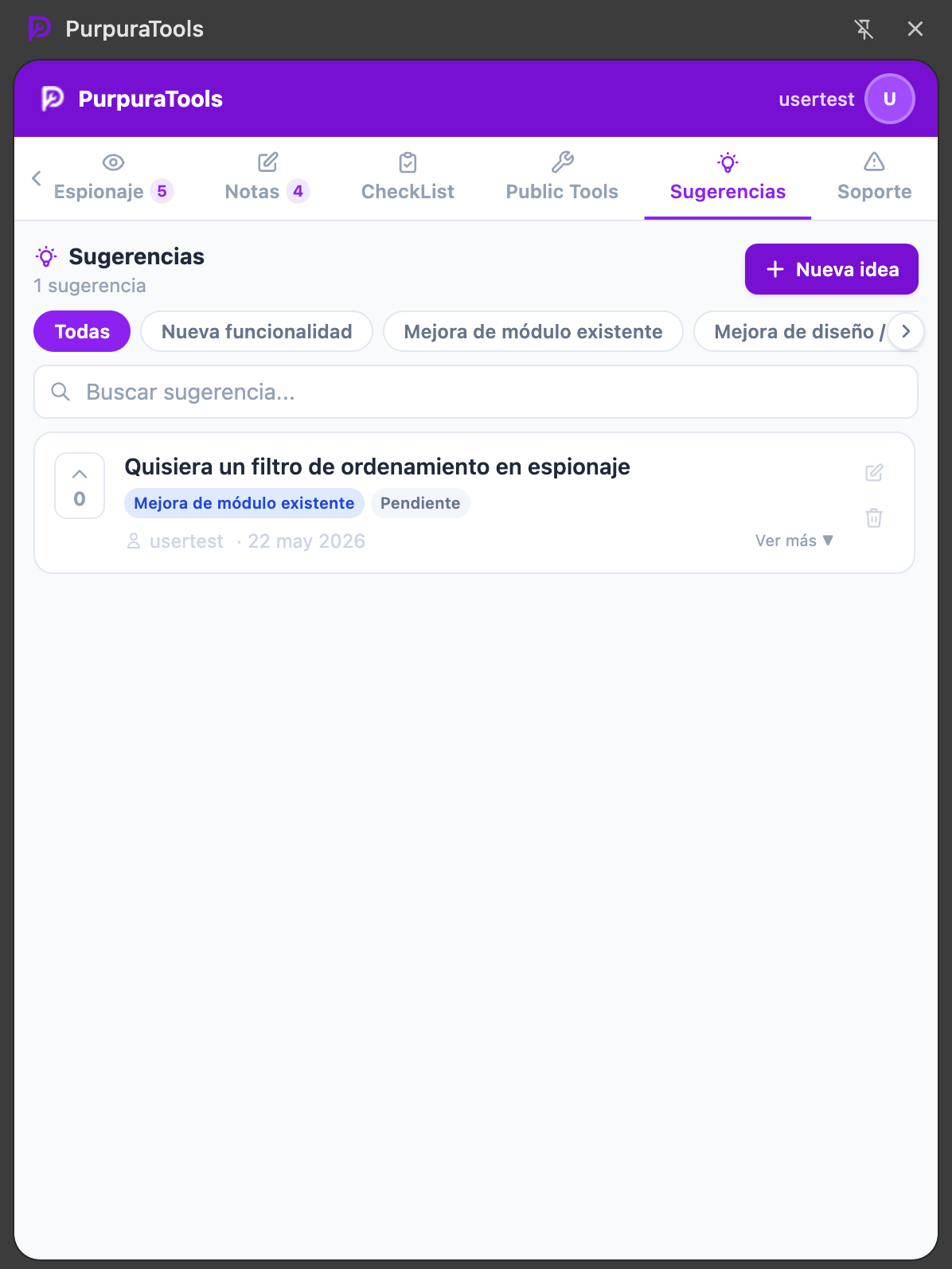 Sugerencias